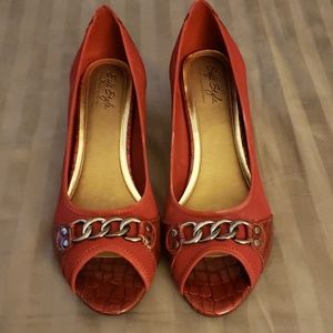 12W Red Hushpuppies Wedges